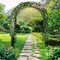 Double Column Frame Garden Arch Metal Curve Plant Climbing Trellis Outdoor Arch